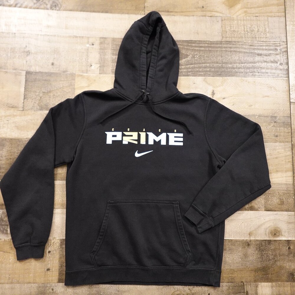 Nike Coach Prime Pullover Hoodie Men’s Medium Black Fleece Basketball‎ Club
